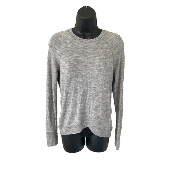 Athleta Sweatshirt Womens Size XXS Serenity Criss Cross Gray - Picture 1 of 6